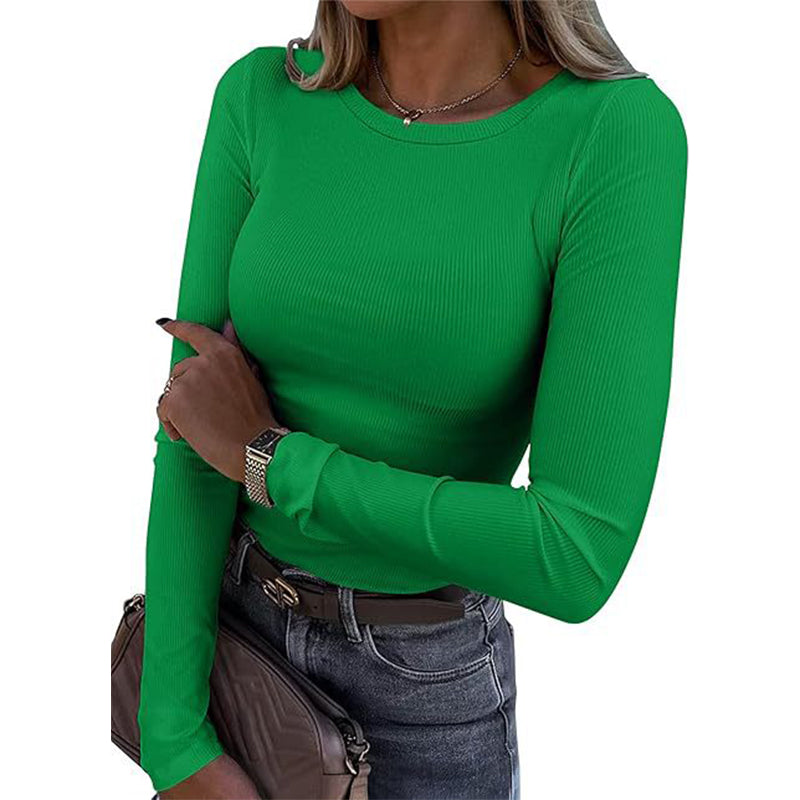 🔥 50% RABATT | Figursydd ribbestrikket topp med rund hals – myk & elastisk-13