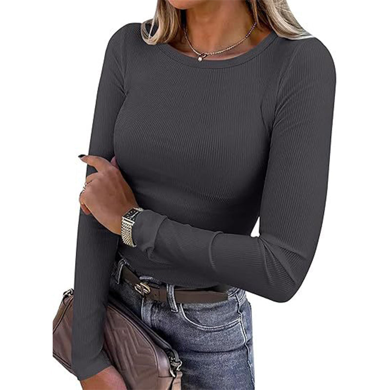🔥 50% RABATT | Figursydd ribbestrikket topp med rund hals – myk & elastisk-15