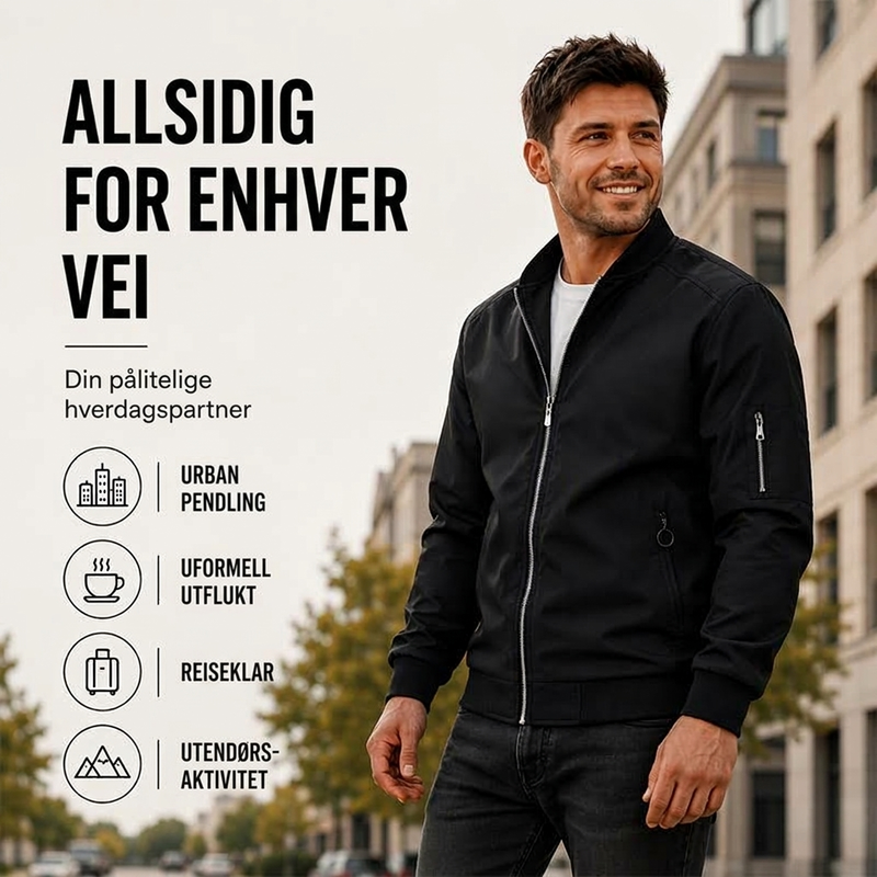 Utendørs casual bomberjakke for menn-4