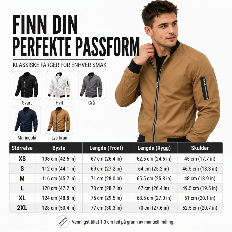 Utendørs casual bomberjakke for menn-5