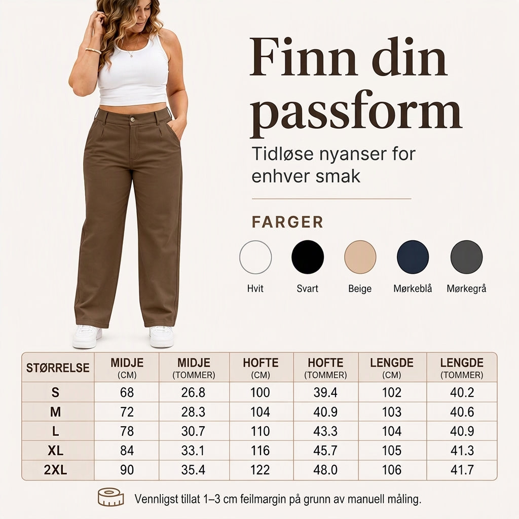 Damebukser med høy midje og rette ben til formelle anledninger-5
