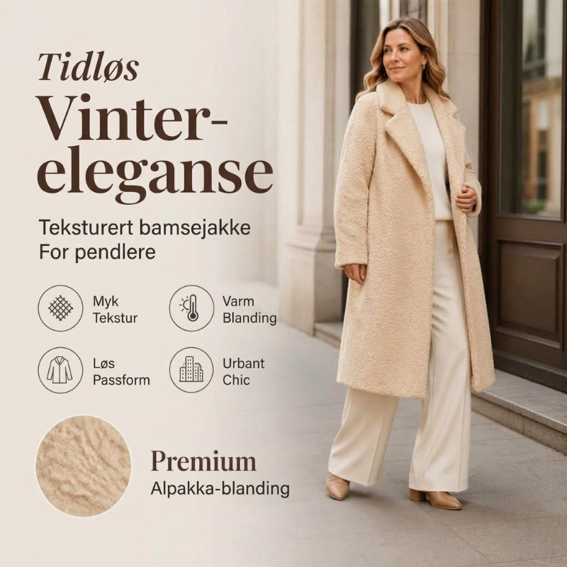 Dame mellomlang lammeullskåpe