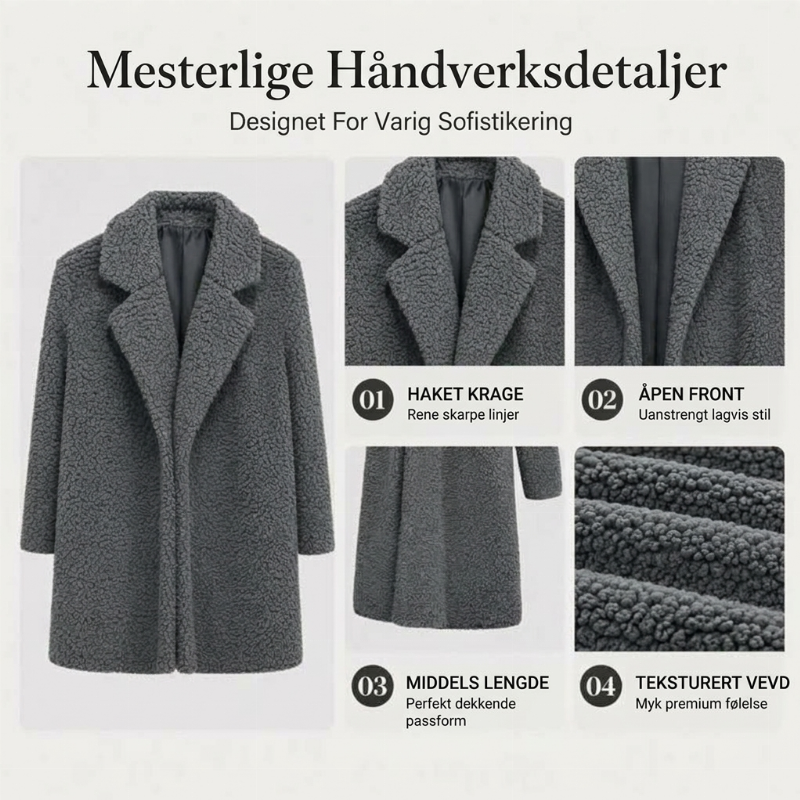 Dame mellomlang lammeullskåpe-1