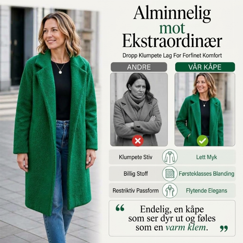 Dame mellomlang lammeullskåpe-2