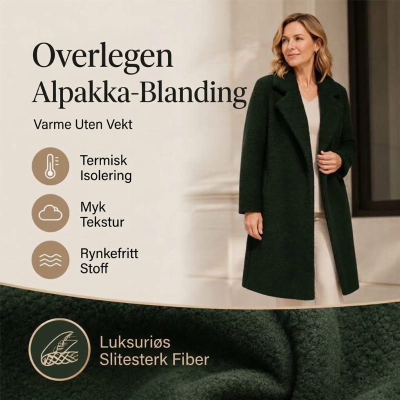 Dame mellomlang lammeullskåpe-3