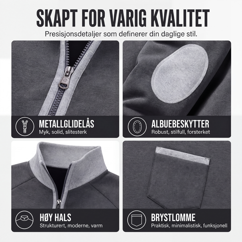 Menns uformell varm genser med kvart glidelås-1
