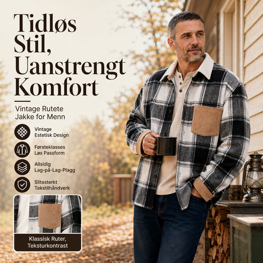 Uformell rutete skjortejakke for menn