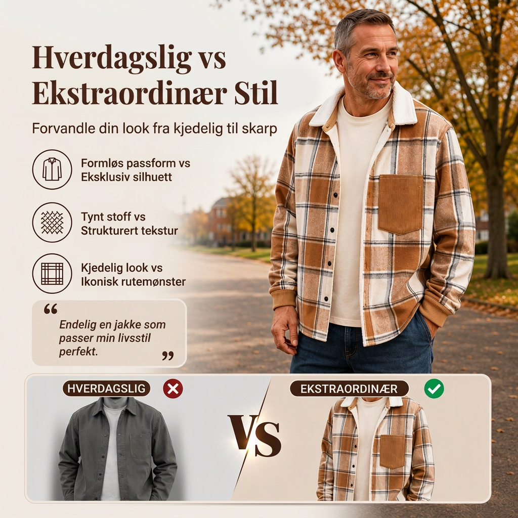 Uformell rutete skjortejakke for menn-2