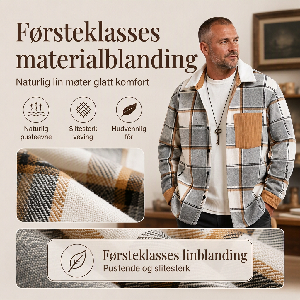 Uformell rutete skjortejakke for menn-3