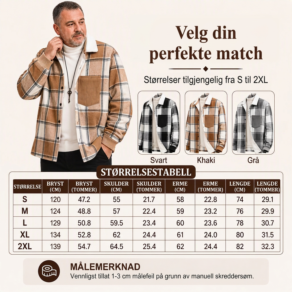Uformell rutete skjortejakke for menn-5