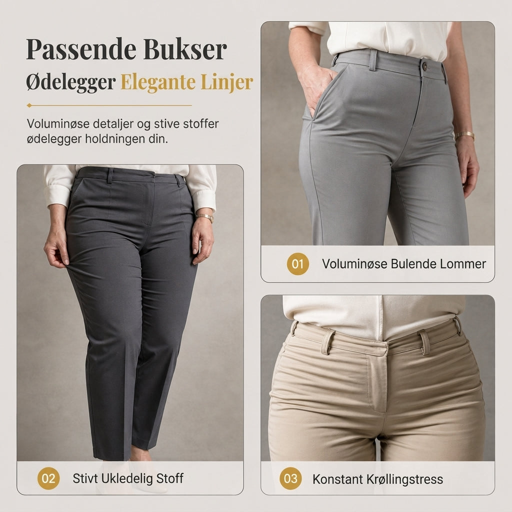 🔥 50% RABATT | Satengbukser med asymmetrisk høy midje & vide ben-2