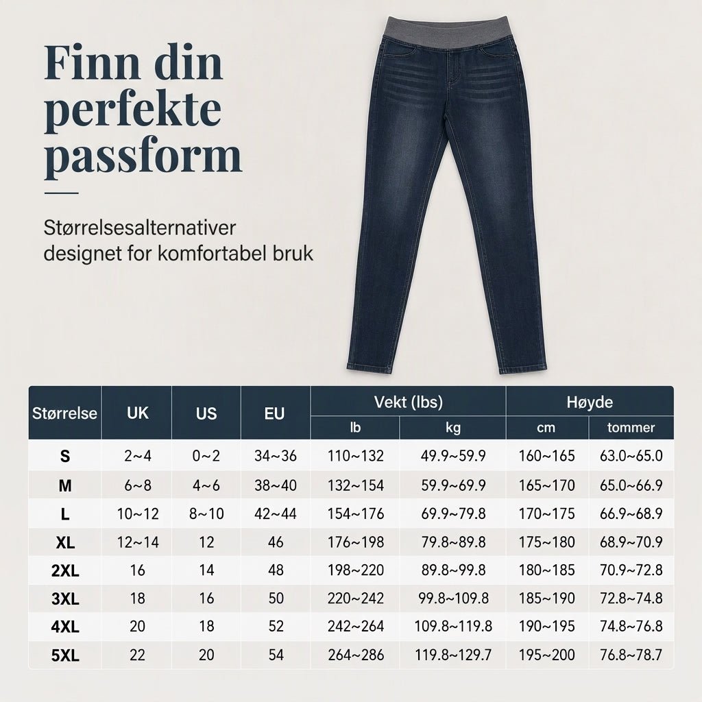 Mørkvaskede jeans for kvinner med høy midje, slim fit og bred elastisk linning, med trekk-på-design-7