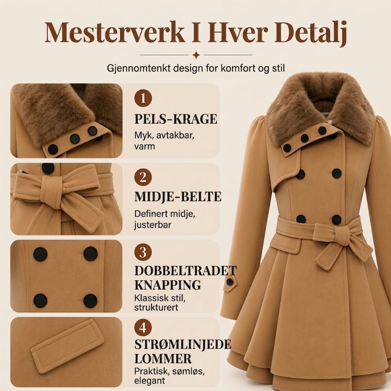 Elegant tweedelt frakk for damer-1