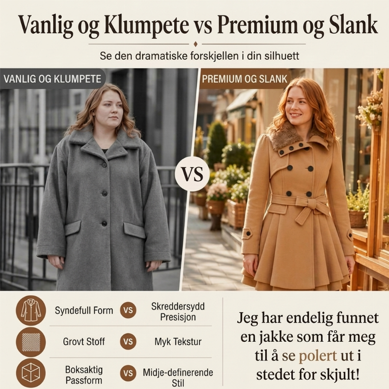 Elegant tweedelt frakk for damer-3