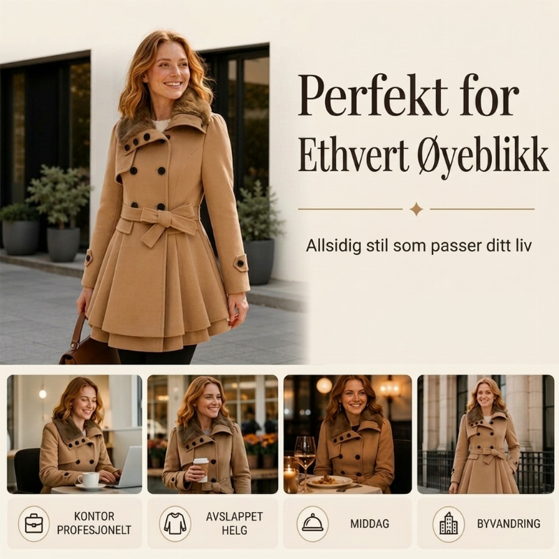 Elegant tweedelt frakk for damer-5