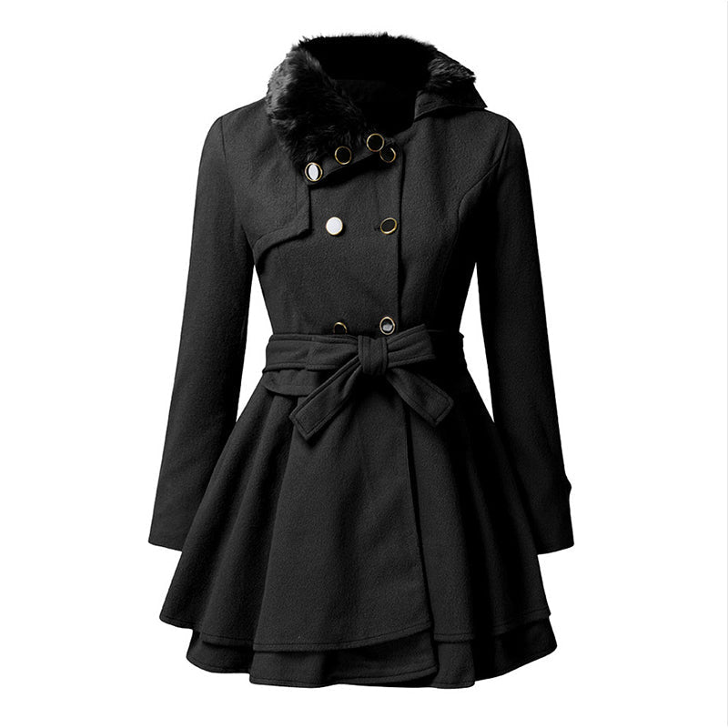 Elegant tweedelt frakk for damer-10