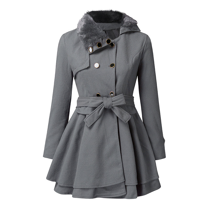 Elegant tweedelt frakk for damer-12