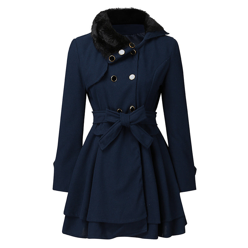 Elegant tweedelt frakk for damer-9