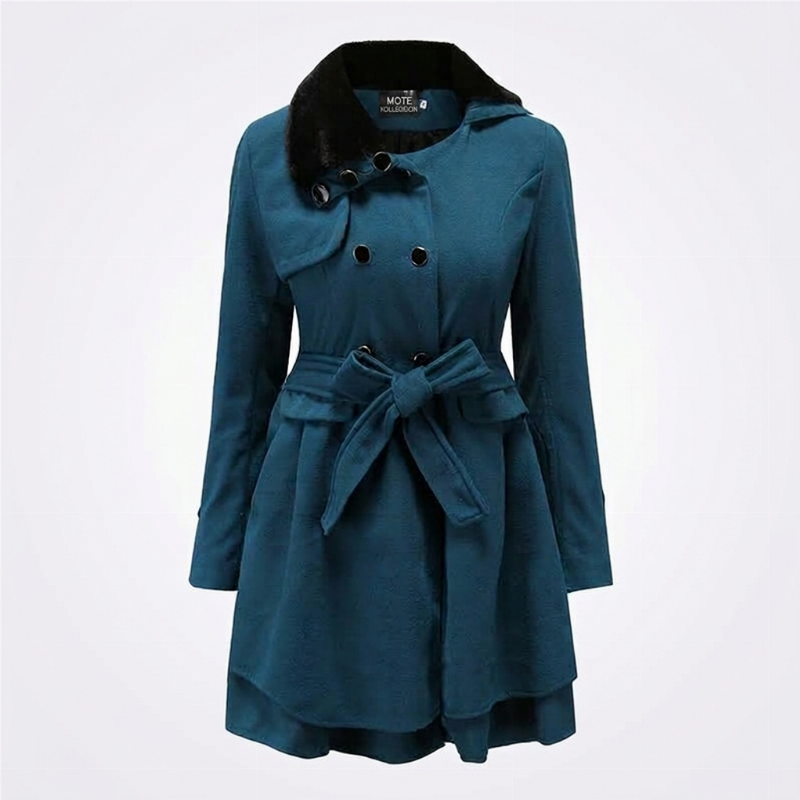 Elegant tweedelt frakk for damer-13