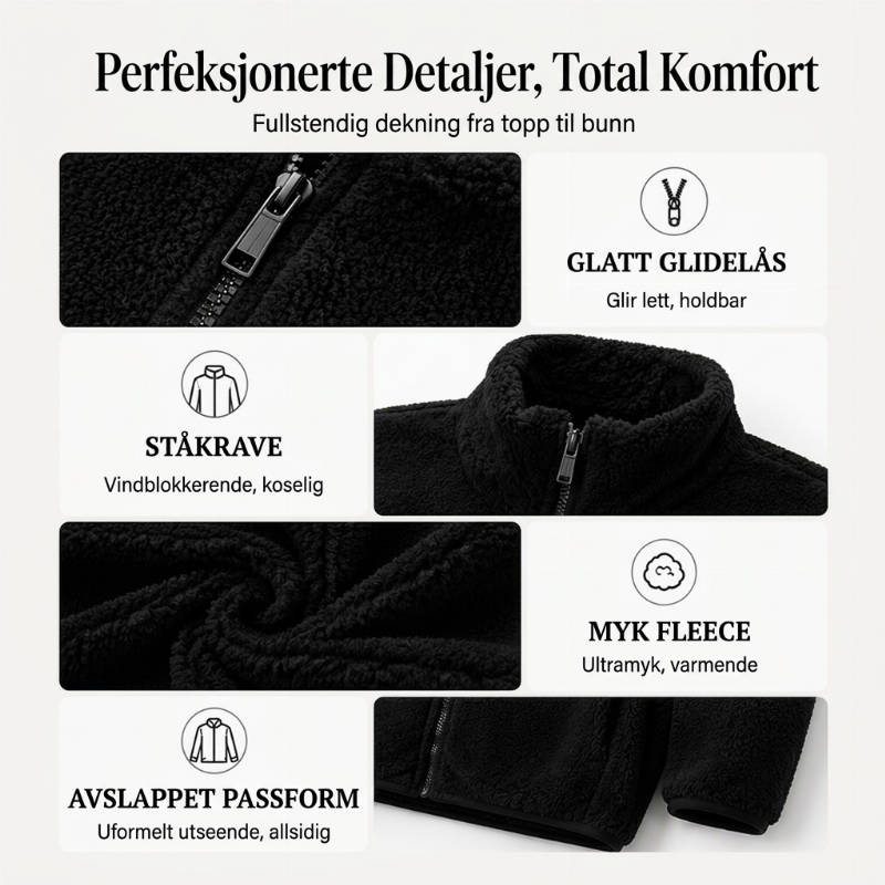 Koselig termisk jakke med ståskrage for kvinner-1