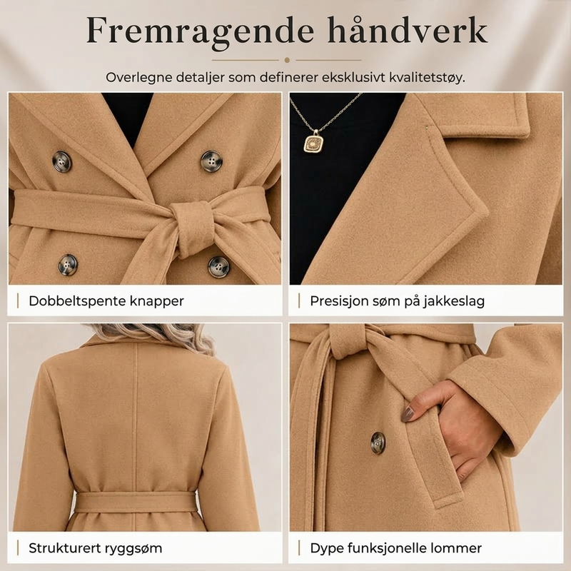 Elegant trenchcoat med belte-5