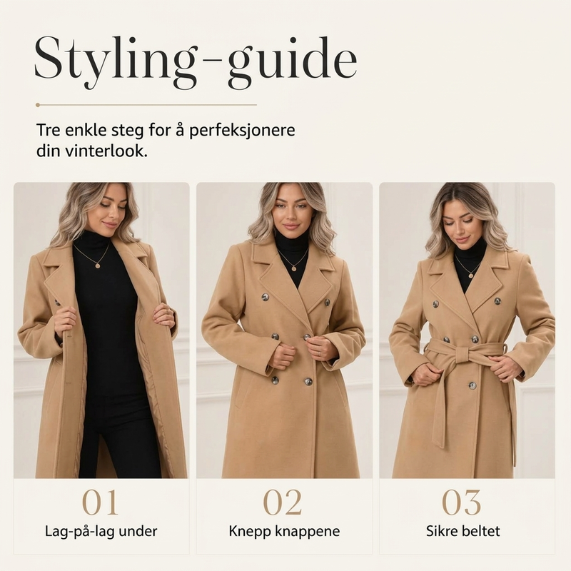 Elegant trenchcoat med belte-1