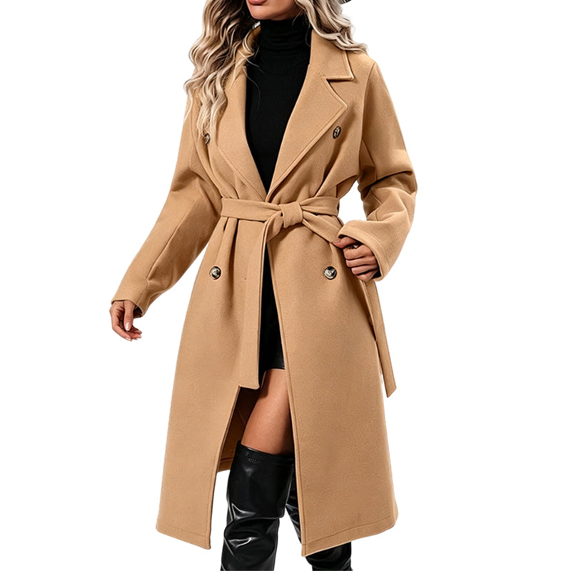 Elegant trenchcoat med belte-9