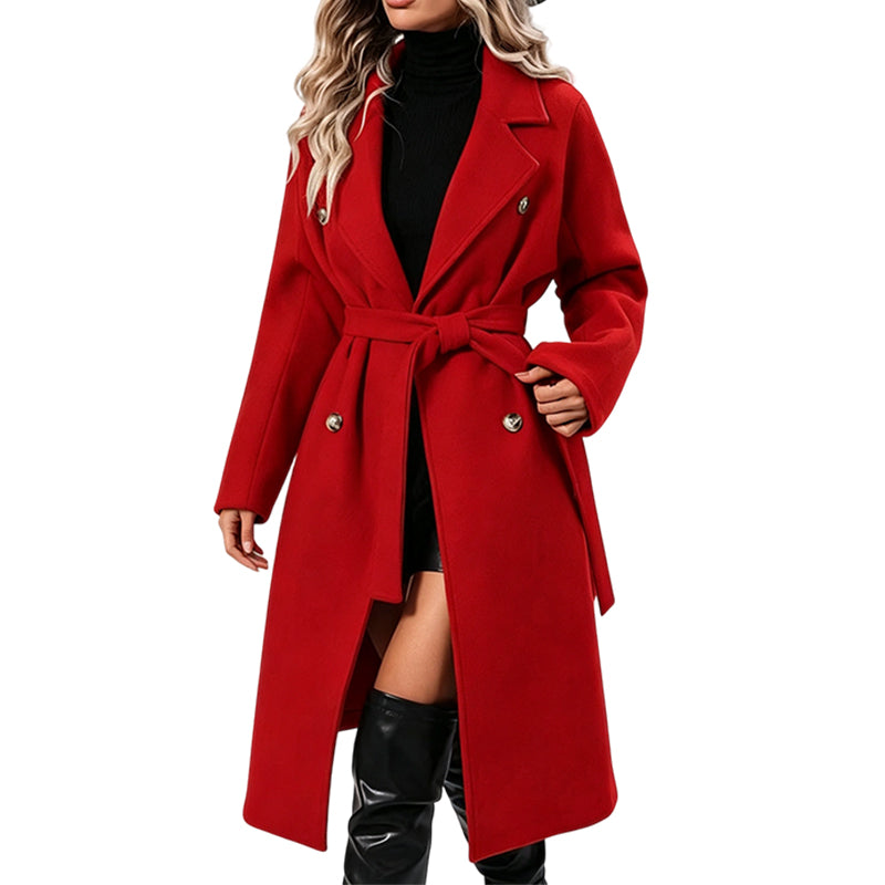 Elegant trenchcoat med belte-8