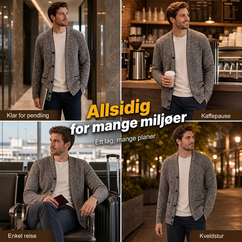 Gens med knapper, uformell strikkejakke for herrer-3