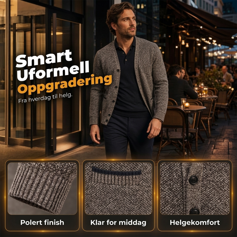 Gens med knapper, uformell strikkejakke for herrer-1