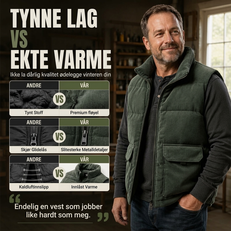 Tykkere cordura-foret vest for menn-2