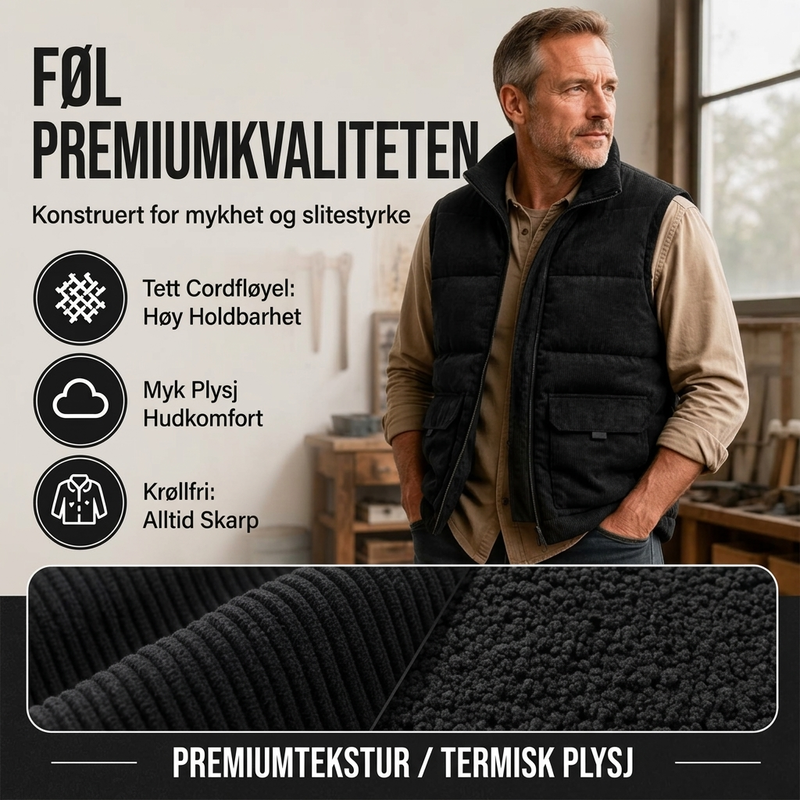 Tykkere cordura-foret vest for menn-3