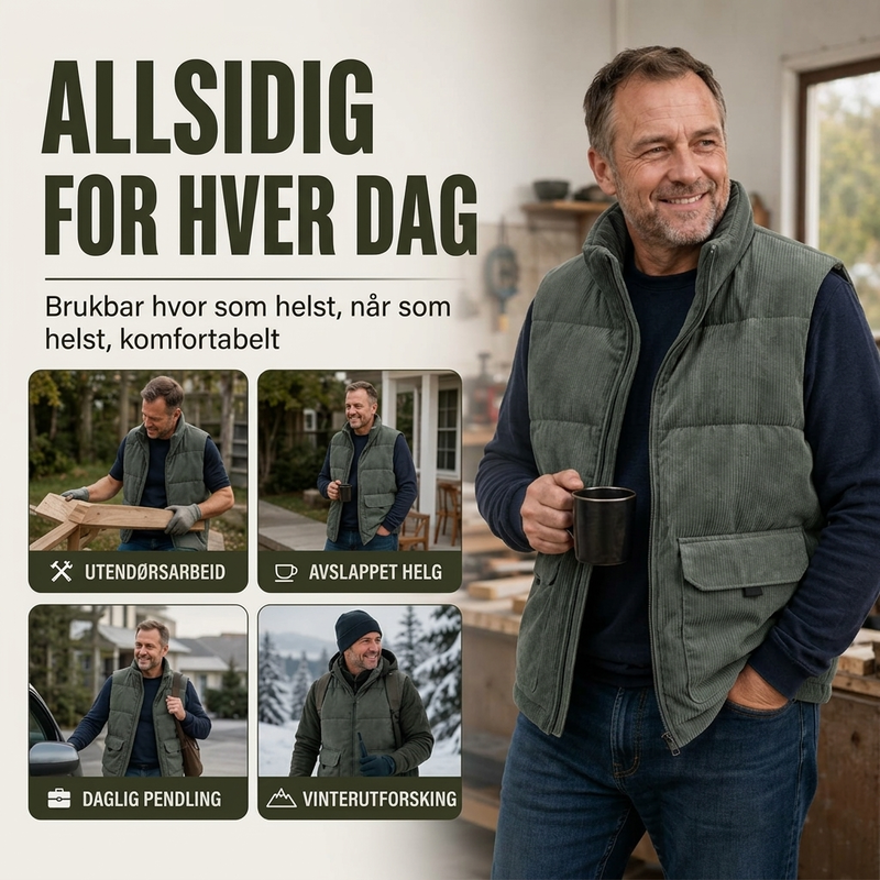 Tykkere cordura-foret vest for menn-4