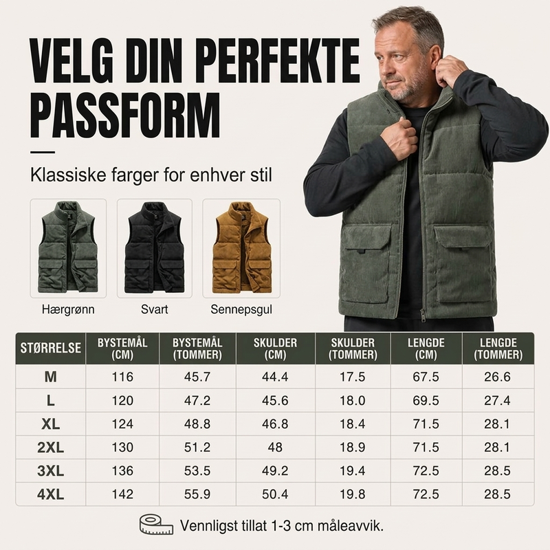 Tykkere cordura-foret vest for menn-5