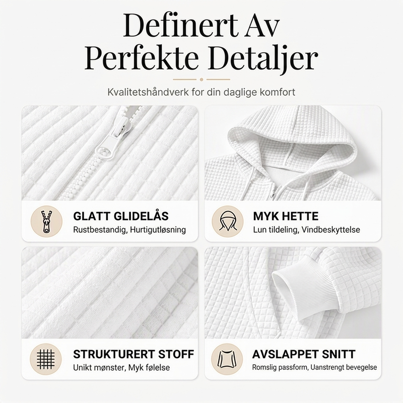 Lang, vaffelstrukturert hettejakke for kvinner-1