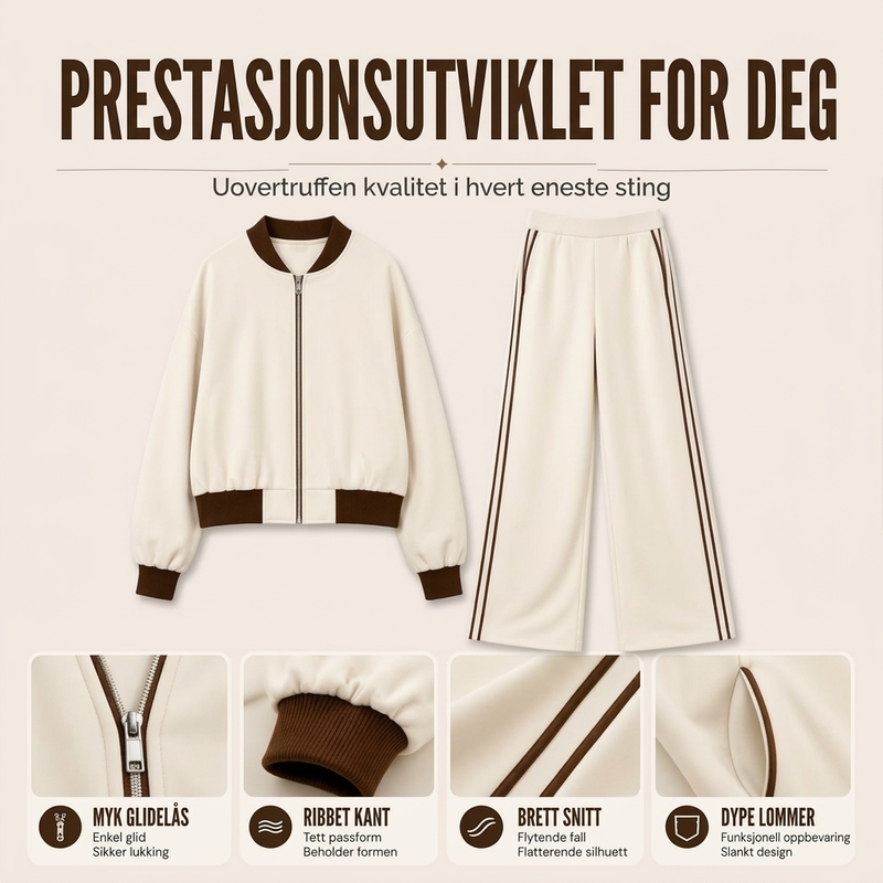 Dame uformelt sportslig 2-delt sett-1