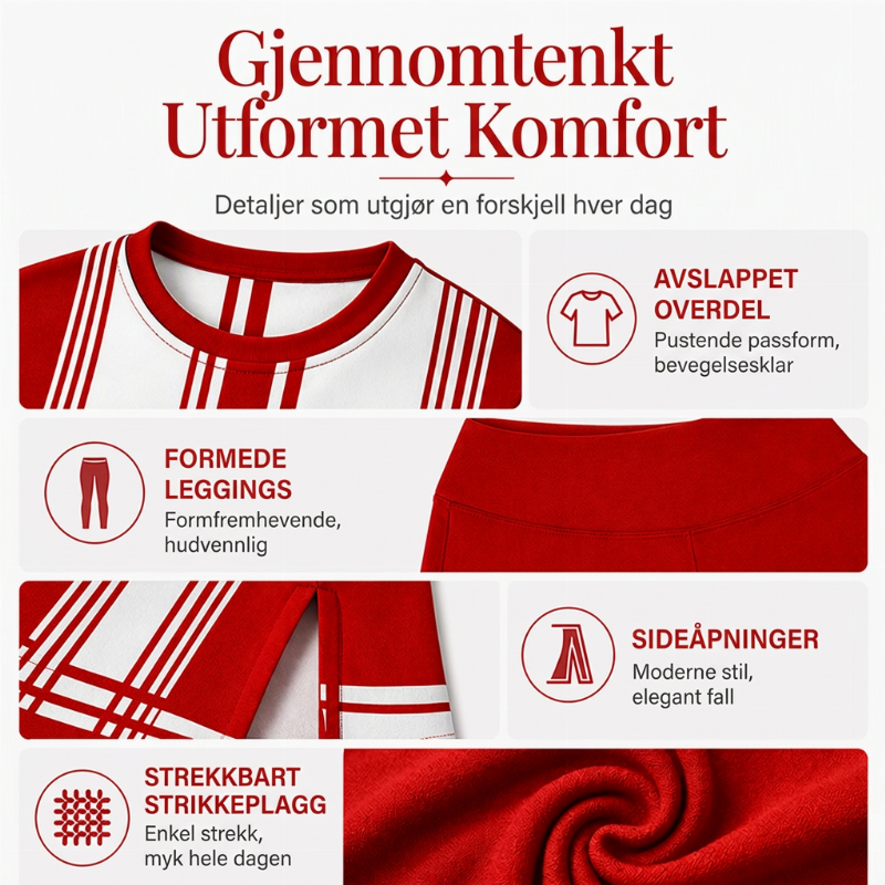 Sett med trykt langermet topp og leggings for kvinner-1
