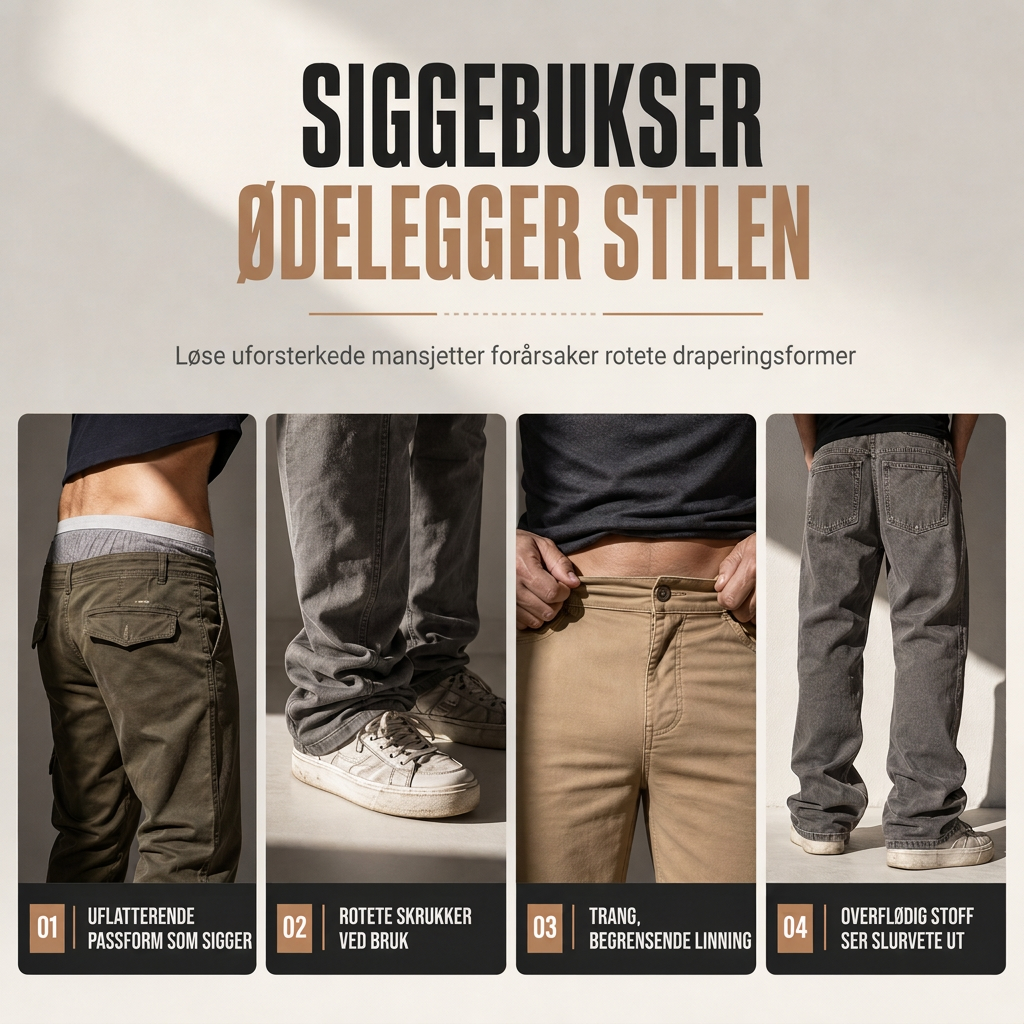 Uformelle ensfargede cargo-joggebukser for menn-1