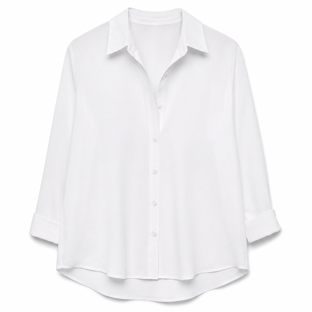 Elegant og uformell langermet bluse med knapping for kvinner-8