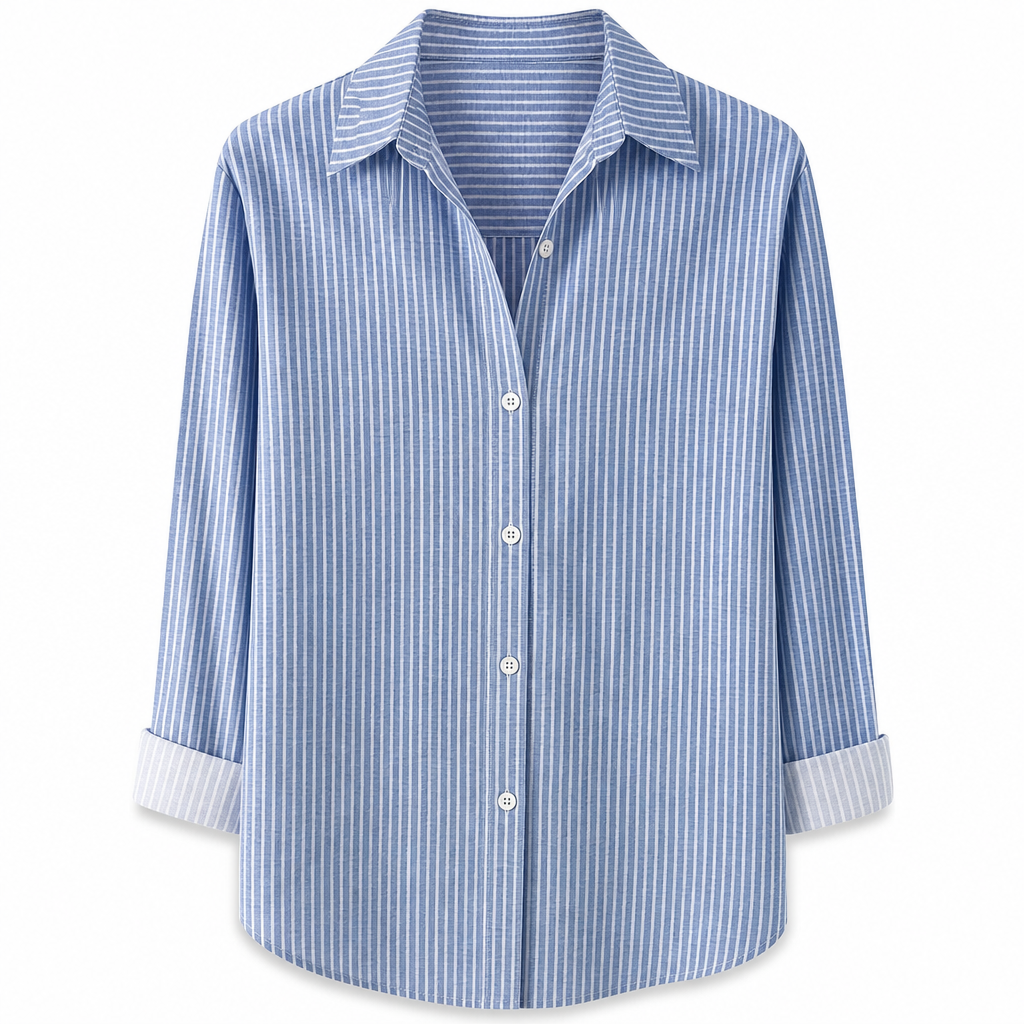Elegant og uformell langermet bluse med knapping for kvinner-14