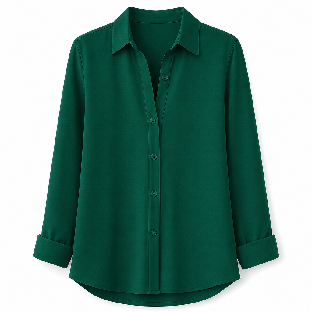 Elegant og uformell langermet bluse med knapping for kvinner-19