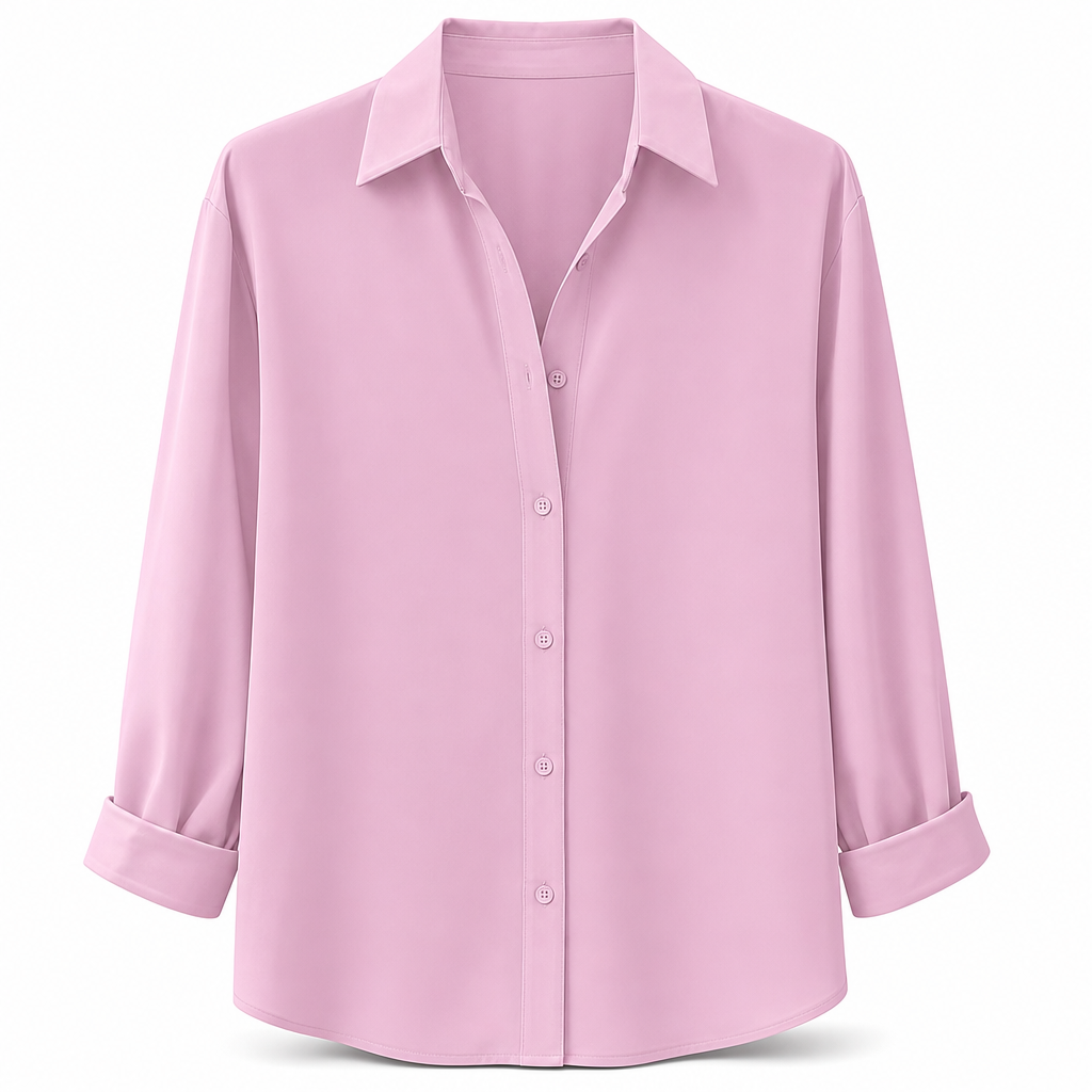 Elegant og uformell langermet bluse med knapping for kvinner-20