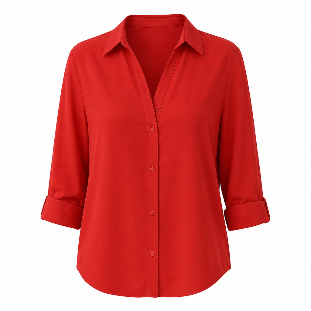 Elegant og uformell langermet bluse med knapping for kvinner-24
