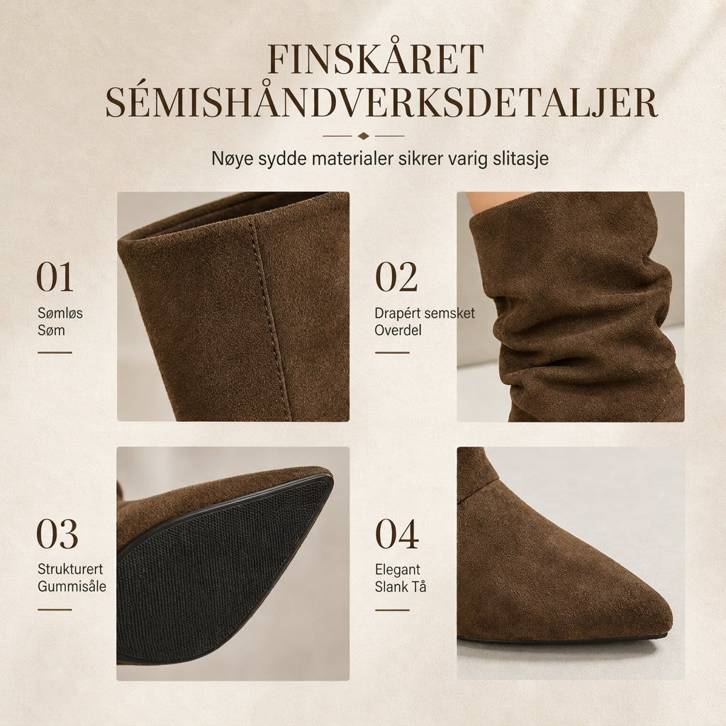 Ankelstøvletter med spiss tå og stiletthæl for kvinner-4