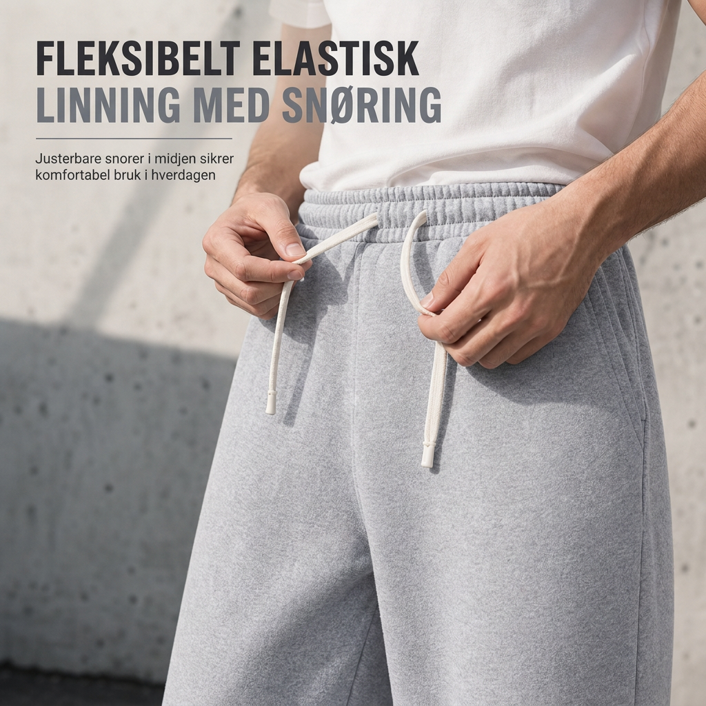 Løstsittende treningsbukser med snøring til menn, casual stil-2
