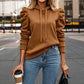 Dame Casual Chic Puff Erme Hoodie-10
