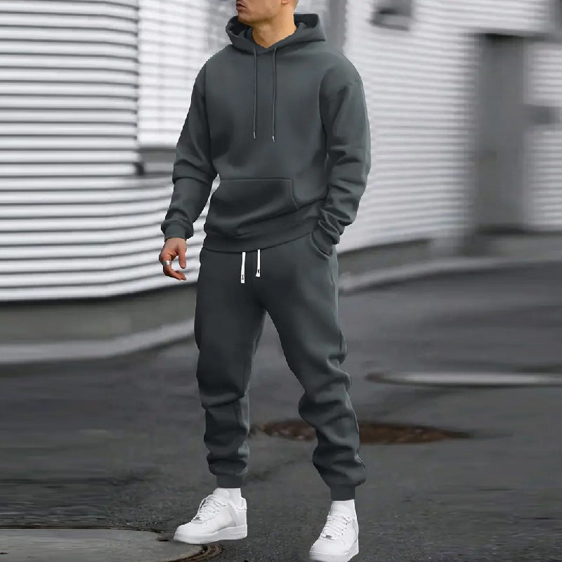 Herre-casual hettegenser og joggebukse 2-dels sett-10