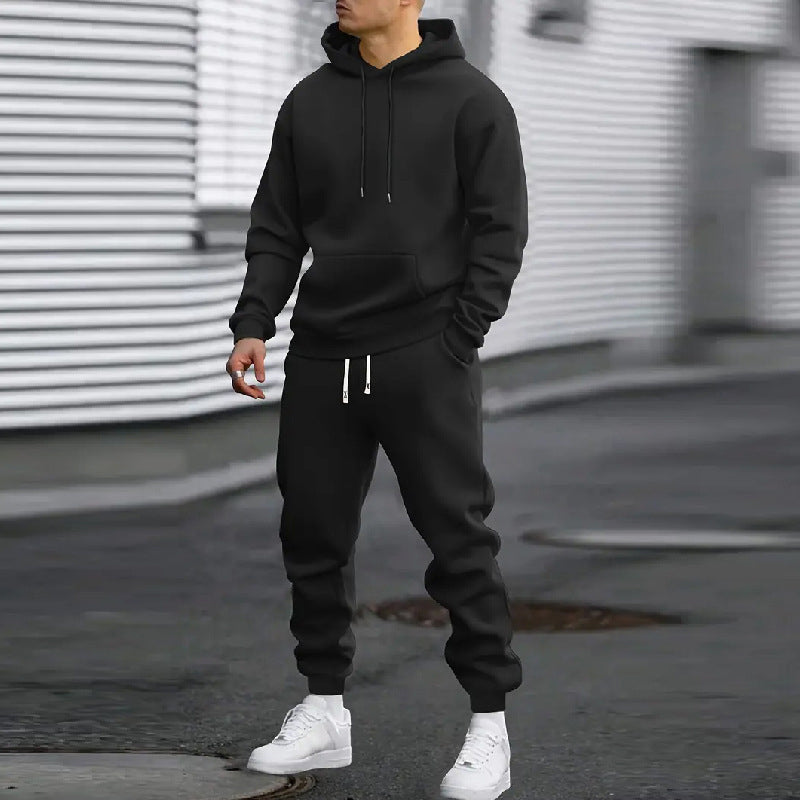 Herre-casual hettegenser og joggebukse 2-dels sett-9