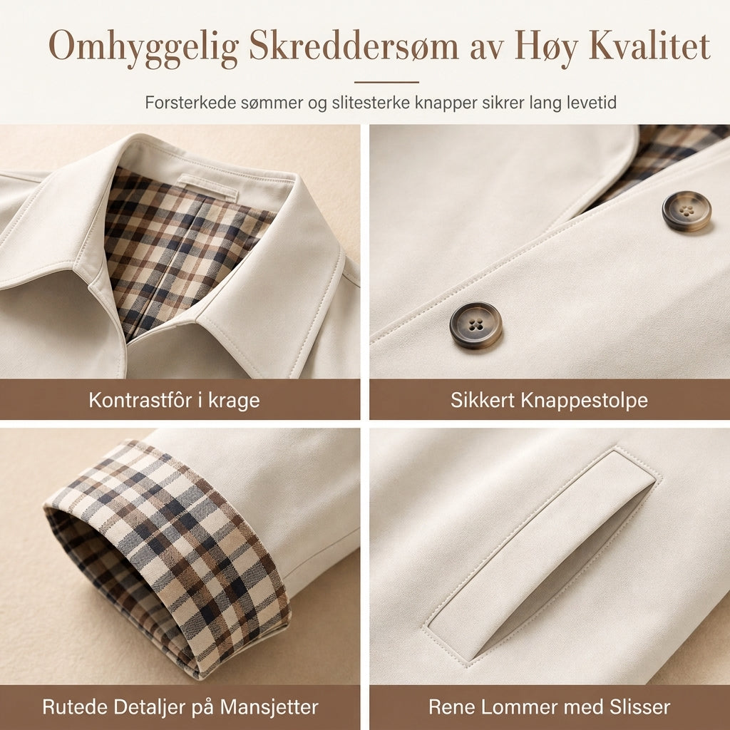 🔥50 % rabatt🍂🧥 Elegant og varm damefrakk for høst og vinter | Enkeltradet kåpe med lange ermer-3