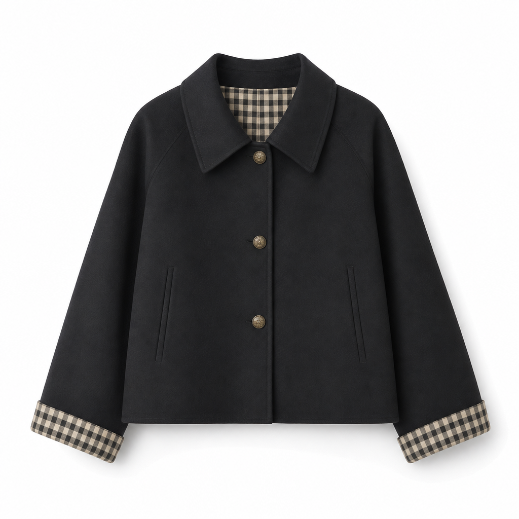 🔥50 % rabatt🍂🧥 Elegant og varm damefrakk for høst og vinter | Enkeltradet kåpe med lange ermer-11